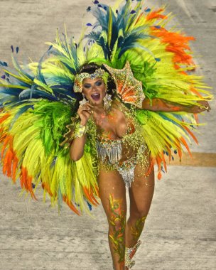 Performers at the Sambadrome Marqus de Sapuca, Rio Carnival, Rio de Janeiro, Brazil clipart