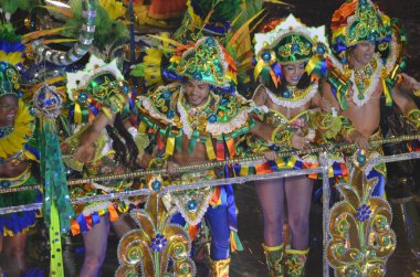 Sambadrome'un Marqus de Sapuca, Rio de Janeiro, Brezilya, karnaval sanatçılar