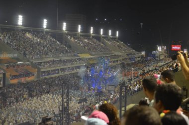 Sambadrome'un Marqus de Sapuca, Rio de Janeiro, Brezilya, karnaval sanatçılar