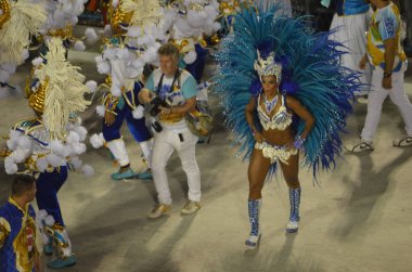 Sambadrome'un Marqus de Sapuca, Rio de Janeiro, Brezilya, karnaval sanatçılar