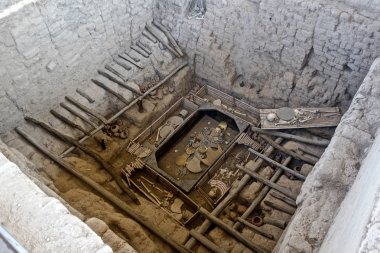 Huaca Rajada, the Royal Tombs of the Lord of Sipan. Chiclayo, Pe clipart