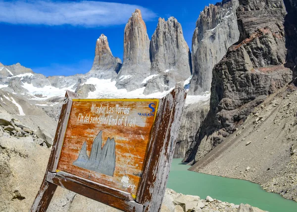 De drie torens, Torres del Paine National Park, Patagonië, Chi — Stockfoto