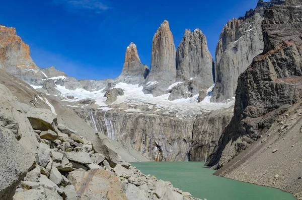 De drie torens, Torres del Paine National Park, Patagonië, Chi — Stockfoto