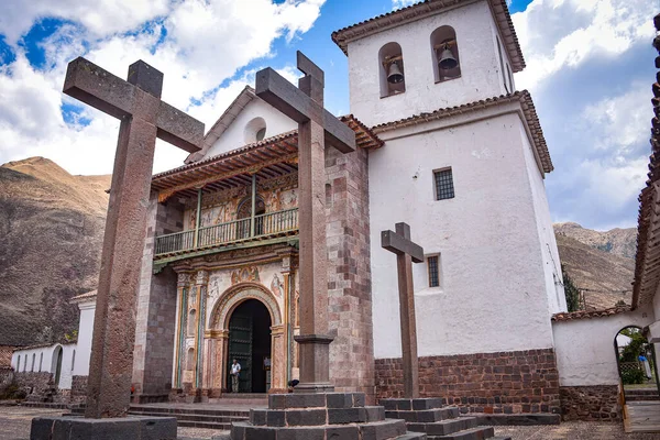 Fachada exterior de la iglesia barroca de Andahuaylillas. Cusco, Perú — Foto de Stock