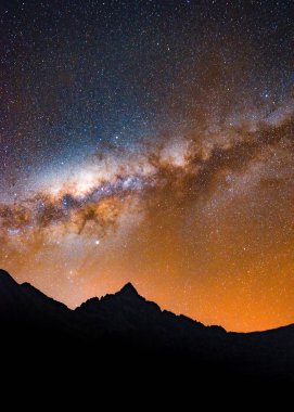 Milky Way and starry skies over Mt Ausangate and the Peruvian Andes  clipart