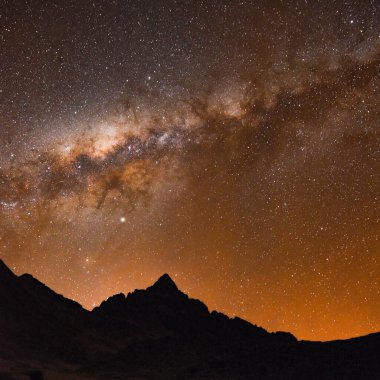 Milky Way and starry skies over Mt Ausangate. Cusco, Peru clipart