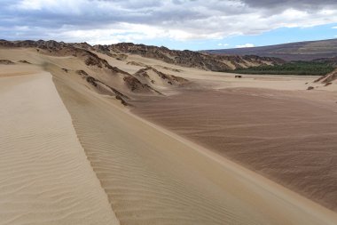 Çöl manzaraları ve kum tepeleri. Nazca, Peru.
