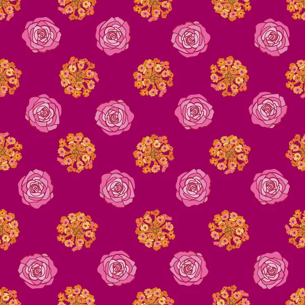 Colores Colección Flores Bloom Patrón Repetición Sin Costuras Flores Colores — Vector de stock