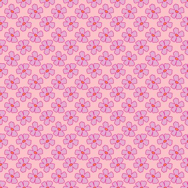 Ditzy Pembe çiçekleri çiçek açmış arka plan çiçekleri, kusursuz tekrarlayan desenli çiçekler. Klasik çiçek deseni dizaynı pembe ve beyaz. Kumaş ve hurda için mükemmel.,