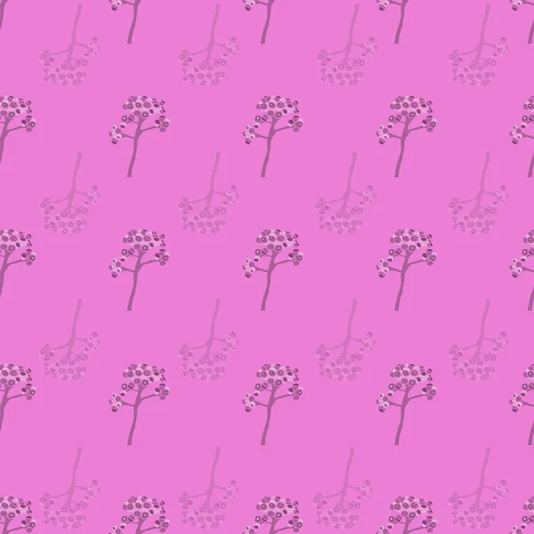 Blume Knospen-Blumen in Blüte nahtlose Wiederholung Muster in lila rosa und kastanienbraun — Stockvektor