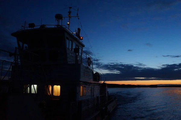 Abend Auf Dem Fluss Lyapin Norddeutschland — Stockfoto