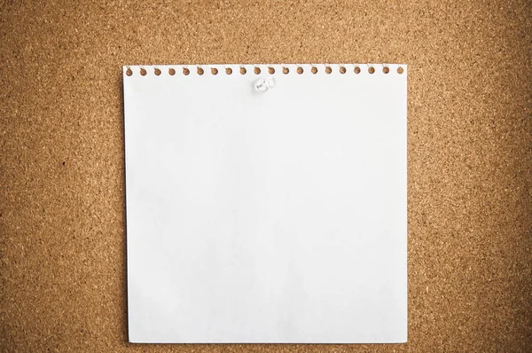Carta Bianca Sfondo Sughero — Foto Stock