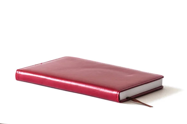 Red Notebook White Background — Stock Photo, Image