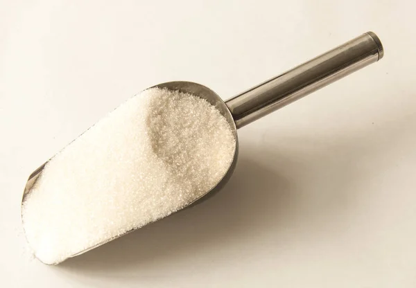 Gałka Białego Cukru Białym Tle — Zdjęcie stockowe
