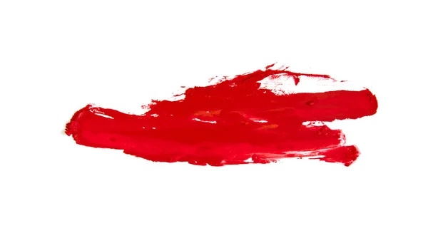 Pennellata Rossa Sfondo Bianco — Foto Stock
