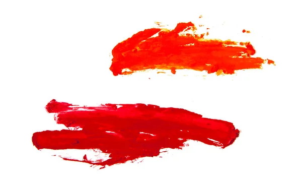 白い背景にオレンジと赤のブラシストローク — ストック写真
