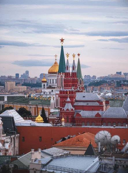 Moskau Russland Juni 2017 Blick Auf Den Moskauer Kreml Und — Stockfoto