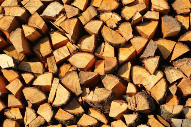 Odun yığını duvarı. Soyut doğal arkaplan
