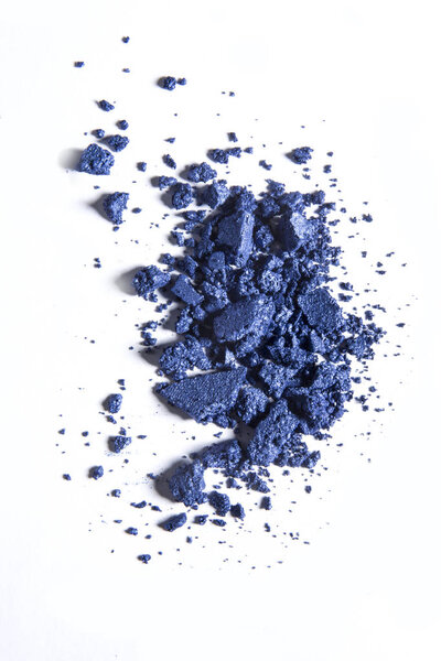blue eye shadow crushed cosmetic isolated