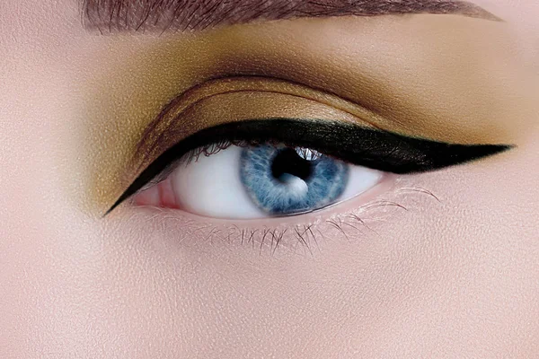 Vrouw oog met mooie make-up Rechtenvrije Stockafbeeldingen