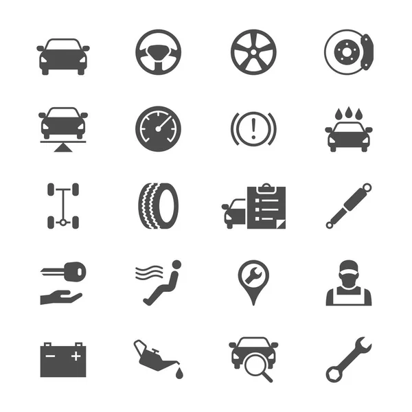 Iconos planos de servicio automático — Vector de stock