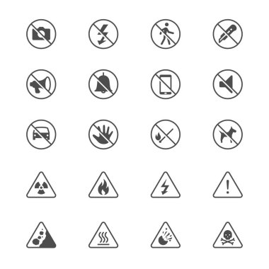 Uyarı işareti düz simgeler