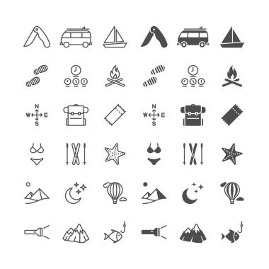 Traveling thin icons, included normal and enable state. clipart
