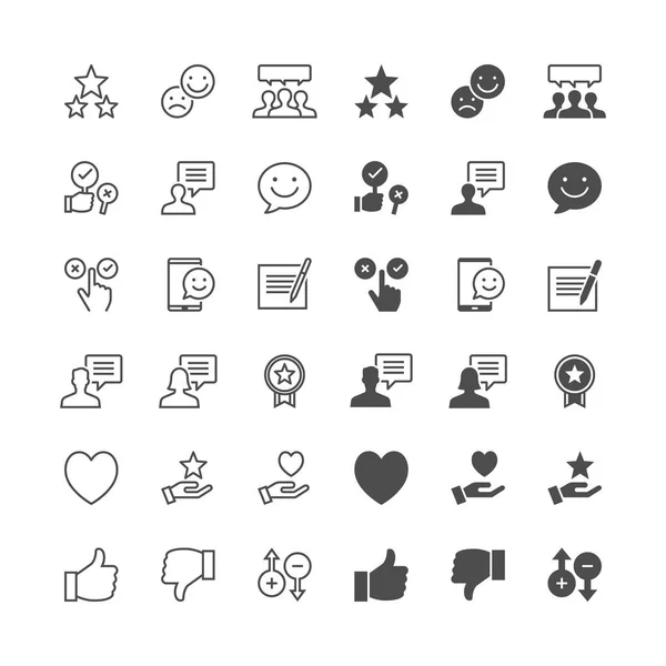 Feedback e ícones de revisão, incluído normal e permitir estado . —  Vetores de Stock