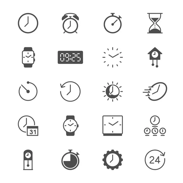 Tempo e relógio ícones planos —  Vetores de Stock