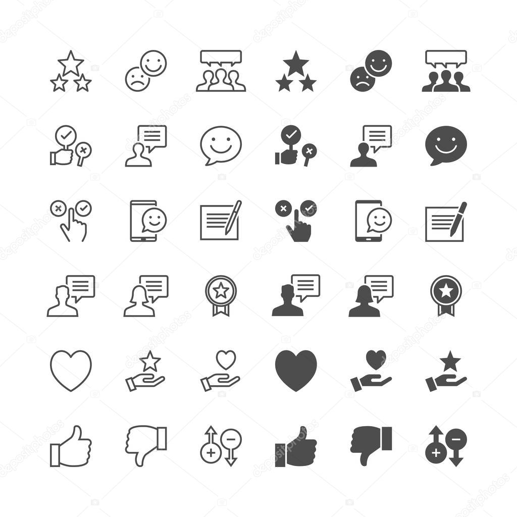 Feedback and review icons, included normal and enable state.