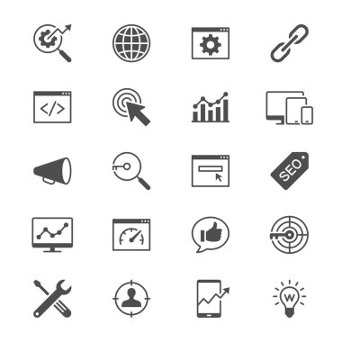 Arama Motoru Optimizasyonu düz simgeler