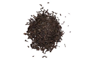 Beyaz arka planda çay yaprakları