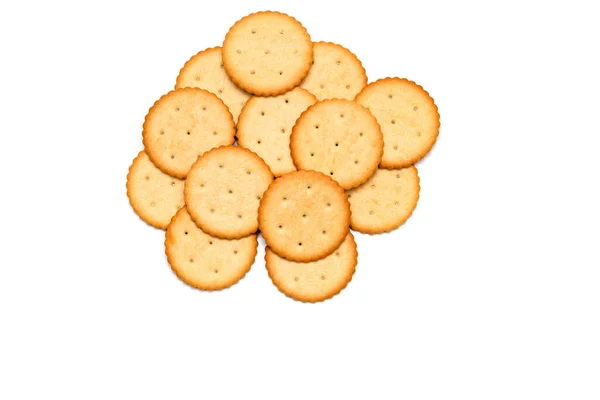 Crackers Cookie Auf Weißem Hintergrund — Stockfoto