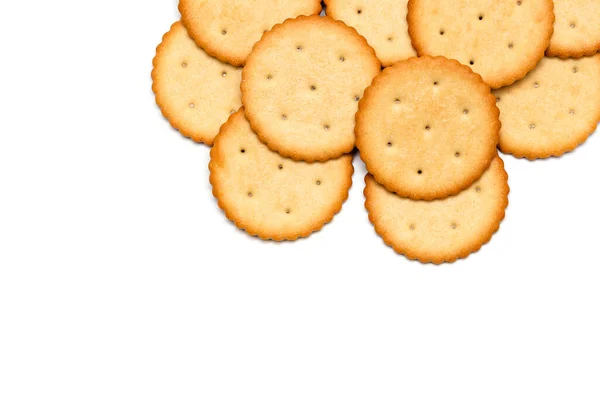 Crackers Koekje Een Witte Achtergrond — Stockfoto