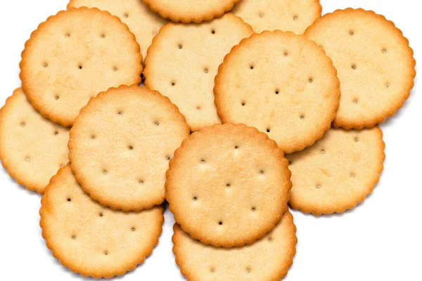 Biscotti Cracker Sfondo Bianco — Foto Stock