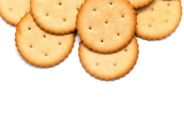 Biscotti Cracker Sfondo Bianco — Foto Stock