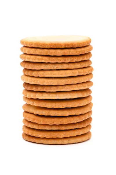 Pilha Biscoitos Biscoitos Fundo Branco — Fotografia de Stock