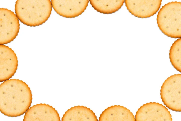 Biscotti Cracker Sfondo Bianco — Foto Stock