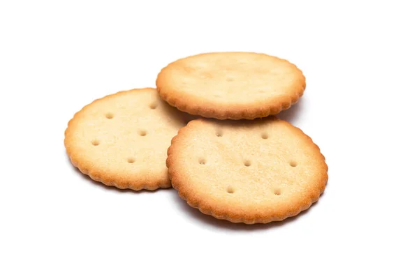 Biscotti Cracker Sfondo Bianco — Foto Stock