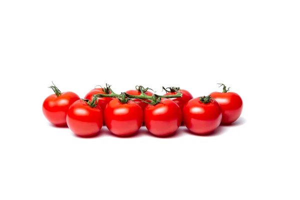 Pequenos Tomates Galho Contexto Branco — Fotografia de Stock