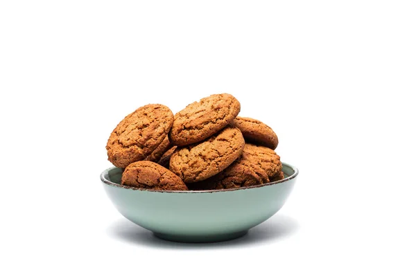 Oatmeal Cookies Plate White Background — Stock Photo, Image