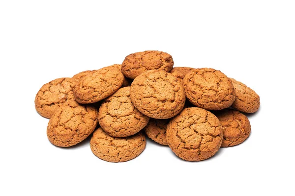 Mnoho Ovesné Kaše Cookies Bílém Pozadí — Stock fotografie