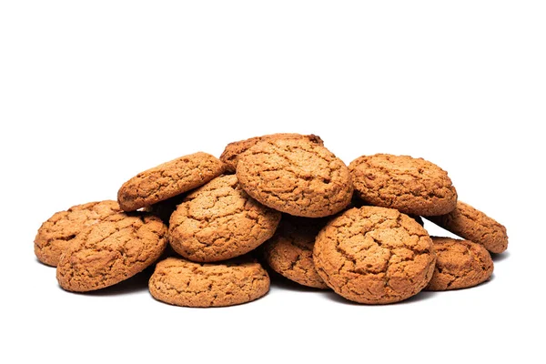 Many Oatmeal Cookies White Background — Stock Photo, Image