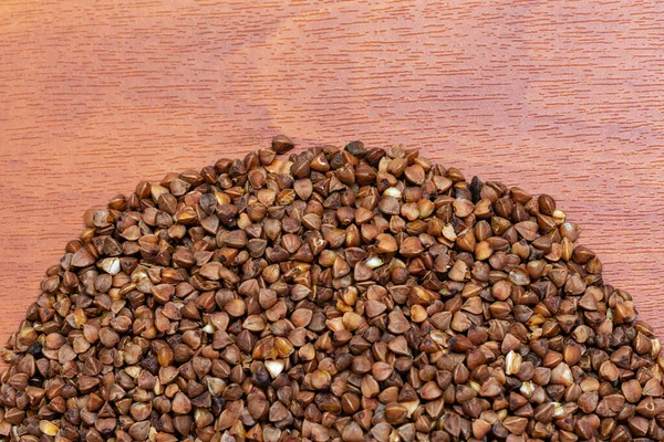 Buckwheat Groats Wooden Background — Stock Photo, Image