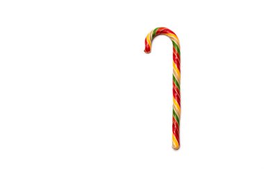 beyaz arkaplanda bir karamel kamış