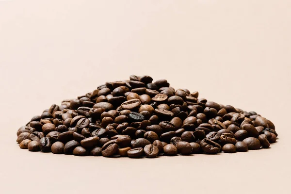 Coffee Beans Beige Color Background — Stock Photo, Image