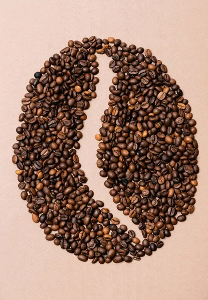 Форма Бин Кофейных Зерен Фоне Цвета Кофе — стоковое фото
