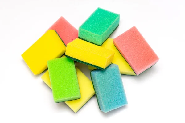 Washcloths Sponges White Background — Stock Photo, Image