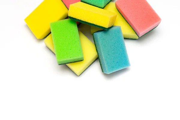 Washcloths Sponges White Background — Stock Photo, Image