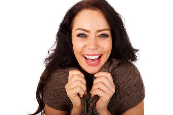 Close up attractive older woman laughing — Stock Photo, Image